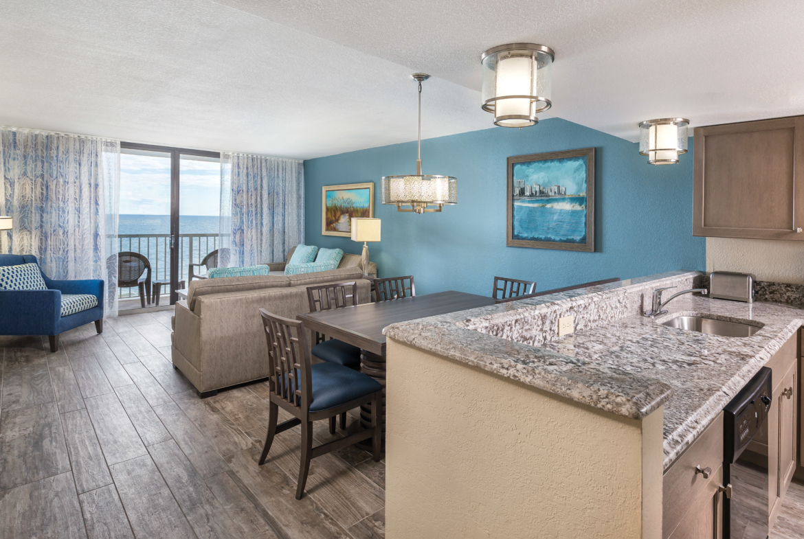 Club Wyndham Westwinds 1 Bedroom Living and Kitchen